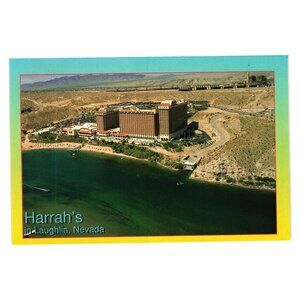 Harrahs Laughlin Nevada Lakeside Vintage Postcard Casino Hotel Vacation